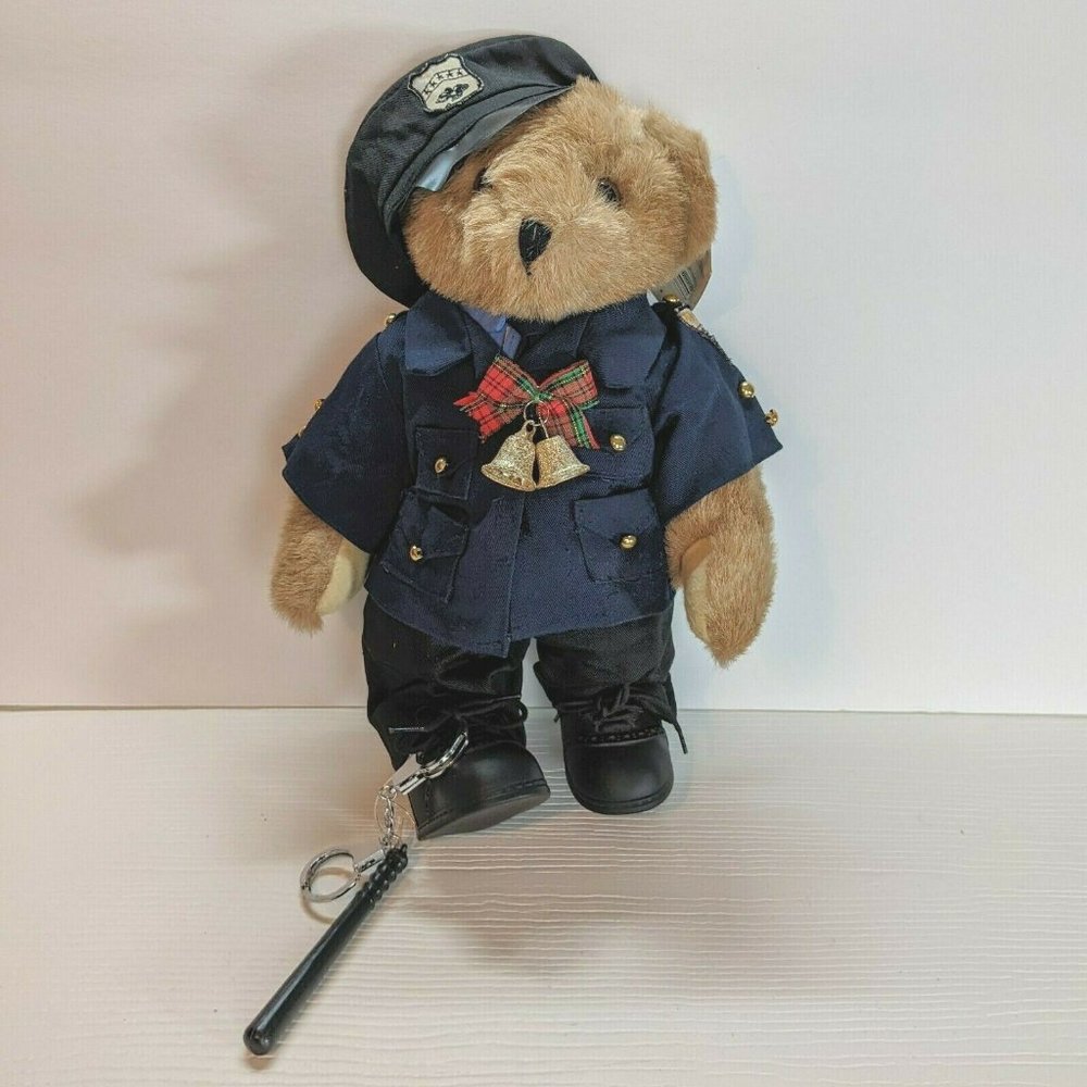 VTG Wang's International Plush Jointed Teddy Bear 12" police removable clothing